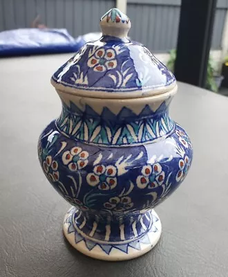 Buy Cini KUTAHYA Lidded Pot Turkish Lidded Pot Handpainted Turkish Ginger Jar Blue • 9.99£