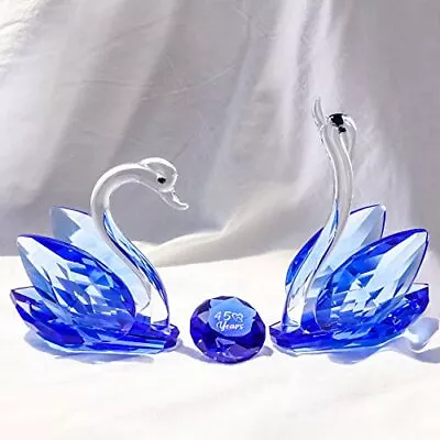 Buy 2PCS Crystal Swans Ornaments Gifts For Couple, Glass Figurines Collectibles With • 43.99£