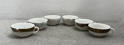 Buy Set Of 6 Antique/Vintage White Porcelain China Child's Tea Cups Gold Trim Floral • 9.49£