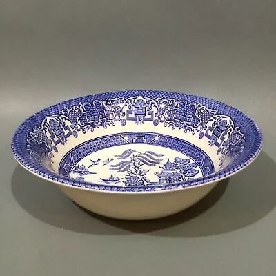 Buy English Ironstone Tableware “ Old Willow “ Blue & White Salad / Serving Bowl • 9.95£