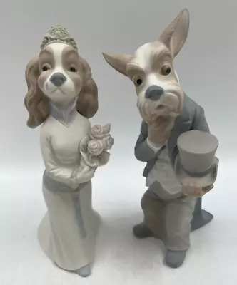 Buy Nao Lladro Dog Bride & Groom Figurines Vintage Gift Wedding Ceramic T2041 C3694 • 56£