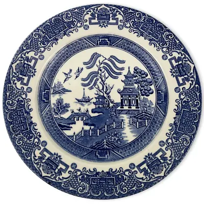 Buy English Ironstone Tableware LTD Blue Willow Luncheon Dinner Plate 9 1/2  England • 24.01£