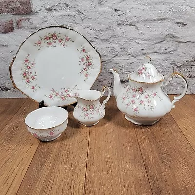 Buy Royal Albert Paragon Victoriana Rose Teapot, Sugar Bowl, Creamer, Serving Plate • 99.99£