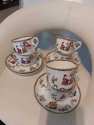 Buy Grafton China ABJ & Sons. RARE Oriental Pattern 6 Cups & Saucers Set. 1900-13 • 29.99£