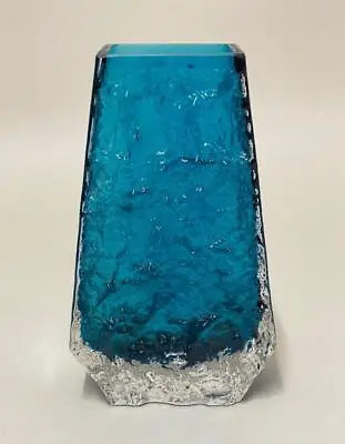 Buy 1970s Whitefriars Kingfisher Blue Coffin Vase Geoffrey Baxter #9686 • 29.99£