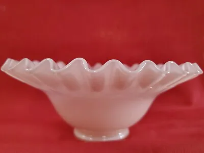 Buy Fenton Rose Overlay Bowl Pale Pink Crimped 7   1940's • 18.94£