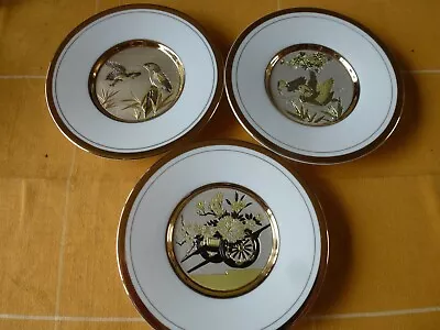 Buy Beautiful Set Of 3 Chokin Japanese Plates • 14.99£