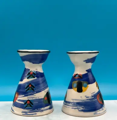 Buy Pair Of Ann McNulty Enniskillen Irish Studio Pottery Vase Signed • 113.61£