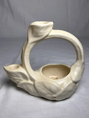 Buy Vintage 40s Haeger Candleholder Vase & Planter American Art Pottery White Matte • 28.45£