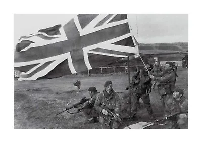 Buy Royal Marines Hoisting The Union Jack At Port Stanley Falklands Choice Of Frame • 9.92£