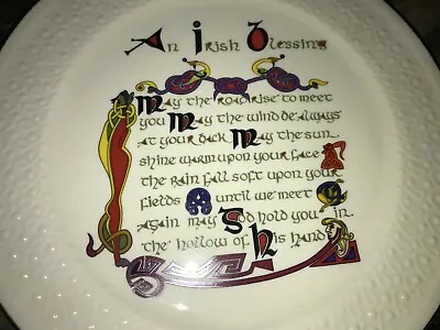 Buy Donegal China Irish Parian  Plate With An Irish Blessing  8 1/2 Inches • 6£