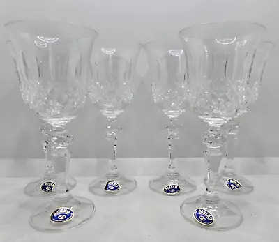 Buy Bohemia Fine Cut Crystal Goblet Wine Glass Vintage Set Of 6 - Boxed • 80.99£