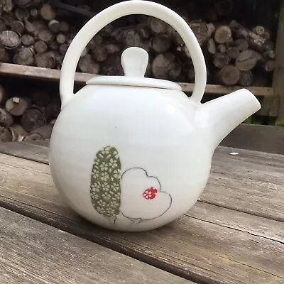 Buy Contemporary Studio Pottery Porcelain Teapot With Stylised Tree Decoration • 28£