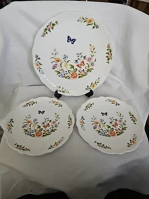 Buy 3 Aynsley Fine Bone China Cottage Garden Pattern Plates 1 X 10.5'' & 2 X 8.5'' • 20£