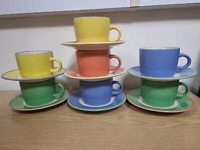 Buy 14 Piece Beautiful Tieshan Colour For Living Cups And Saucers EXC CONDITION • 19.99£