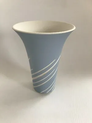 Buy Wedgwood Blue Jasperware Stripe Pattern Large Vase In Excellent Condition • 9.99£