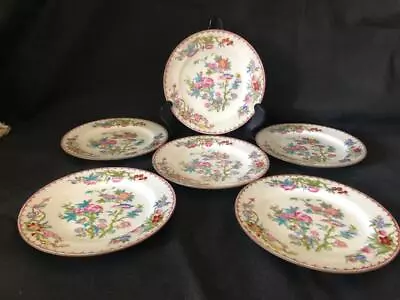 Buy ANTIQUE SET OF 6 X 7.75  MINTON COCKATRICE CHINA HAND PAINTED PLATES • 10.49£