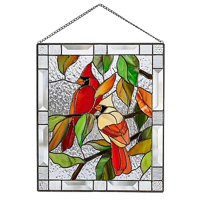 Buy Stained Glass Birds Panel Window Hanger For Garden Outdoor (1) • 11.03£