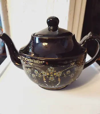 Buy Vintage H.J Wood Burslem England Black Ornate Teapot • 30.23£