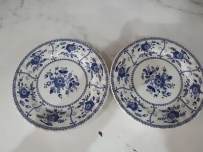 Buy Vintage Johnson Bros Indies Designs White And Blue Side Salad Plates • 9.99£
