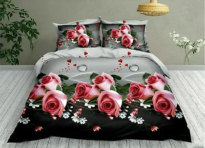 Buy 3D Duvet Cover Bedding Set With Fitted Sheet & Pillow Case Single Double King  • 21.95£