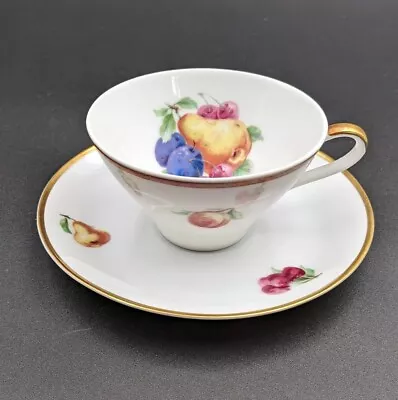 Buy Vintage Schwarzenhammer Bavaria Fruit Pattern Tea Cup & Saucer Transferware • 24.02£
