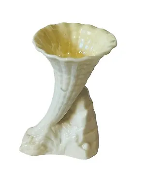 Buy Belleek Vase Figurine Trumpet Vtg Ireland Irish Porcelain Antique Cornucopia UK • 30.85£