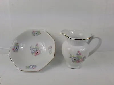 Buy Vintage Maryleigh Pottery Wash Bowl And Jug Pitcher Small White Floral Design • 14.99£