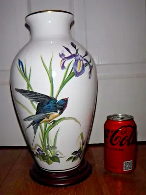 Buy 1981 Franklin Porcelain Meadowland Bird Vase Ltd Ed Vase ~ 30cm High ~ A/F • 19.99£