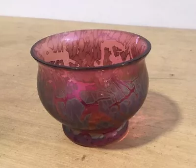 Buy Royal Brierley Studio Glass Bowl Iridescent Cranberry / Pink • 19.99£
