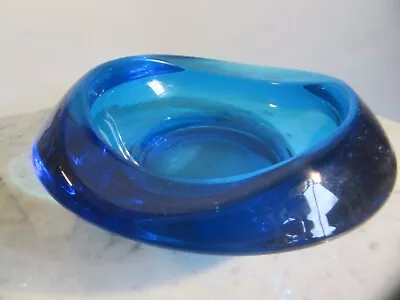 Buy Vintage Czech Sklo Union Rosice Blue Art Glass Bowl Ashtray Rudolf Jurnikl • 19.95£