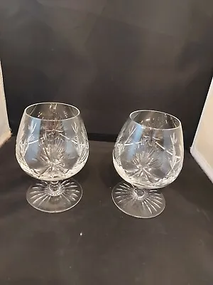 Buy Edinburgh Crystal STAR OF EDINBURGH ~ Large 5 1/4  Brandy Glasses X 2 • 30£
