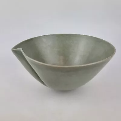 Buy Lucie Rie Style Studio Pottery Bowl With Celedon Glaze 20.7cm Diameter • 95£