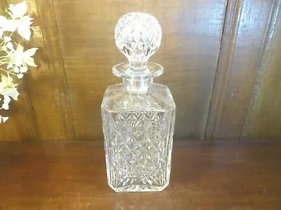 Buy VGC WEBB Crystal/Cut Glass  WELLINGTON  Square Whisky DECANTER - 9.75   • 54.95£