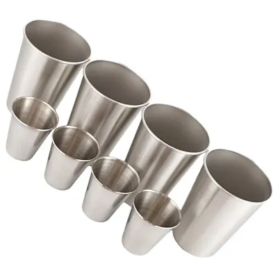 Buy  8 Pcs Stainless Steel Cup Metal Drinking Cups Whiskey Tumbler • 25.46£