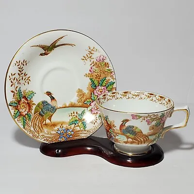 Buy Sutherland Teacup Saucer Exotic Bird Pheasant Flowers Bone China Vintage • 33.18£