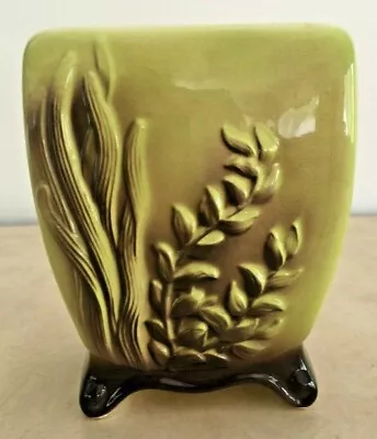 Buy Royal Copley Footed Planter Vase Sea Theme Lime Green & Brown Sea Weed & Grass • 14.38£