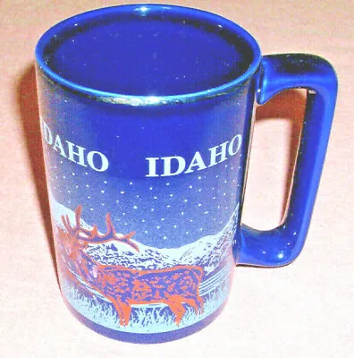 Buy Idaho Coffee Mug Dark Blue  Mountain & Elk Scene Made In China • 14.40£