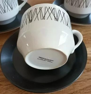 Buy 1960's MIDWINTER GRAPHIC CUP & SAUCER MID CENTURY BLACK ICONIC FINE TABLEWARE  • 14£