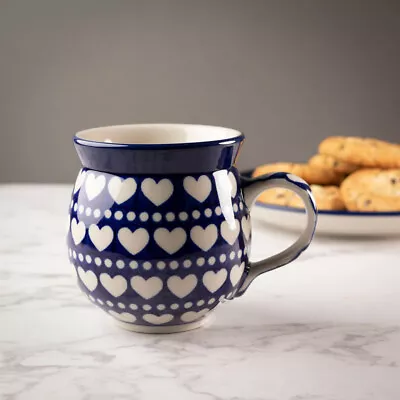 Buy Polish Pottery 330ml Gents Mug - Heart To Heart • 16.95£