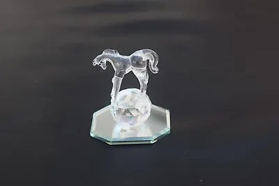 Buy Clear Glass Crystal Pony/Foal On Faceted Ball With Mirror 6cm Ornament/Figurine • 3.99£