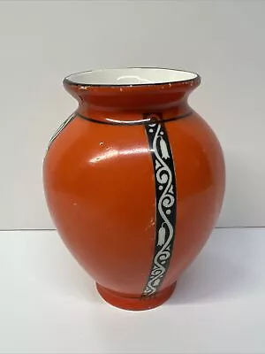 Buy Vintage Vase Pottery Orange European Vintage Vase Czechoslovakia 4.5” Tall Bud • 10.91£