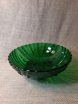 Buy Vintage Bowl By Anchor Hocking Forest Green Oyster / Burple Berry Serving Bowl • 10.55£