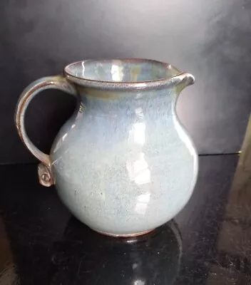 Buy Perranporth BOLINGEY Cornish Studio Pottery Jug Lovely Blue Grey Glaze. H. 12cm. • 19.99£