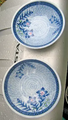Buy 2 Porcelain Bowls, Blue And White Floral Motif, 5 1/2  Wide, Marked • 14.21£