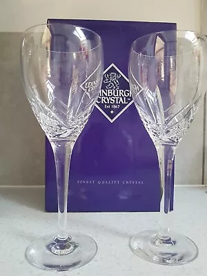 Buy Edinburgh Crystal Skye Large Wine Glasses X 2 • 75£