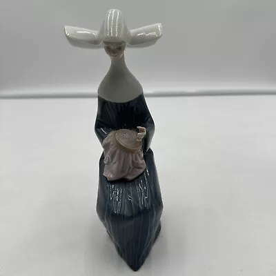 Buy Vintage Lladro  A Time To Sew  # 5501 Blue Nun Figurine No Box (See Descrip) • 94.87£
