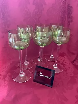 Buy FLAWLESS Stunning BACCARAT France Crystal BAC66 HOCK CHARTREUSE Six WINE Glasses • 640.39£