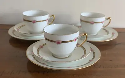 Buy Set Of 3 Paragon Tea Trios Cups 13.5CM Saucers 17.5CM Plates Rose Decorated • 24.99£