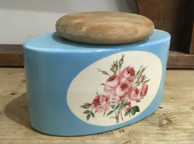 Buy 1950s Kelsey Quality By Sandland Ware Pot Jar Oval Hand Painted Wooden Lid RARE • 14.99£